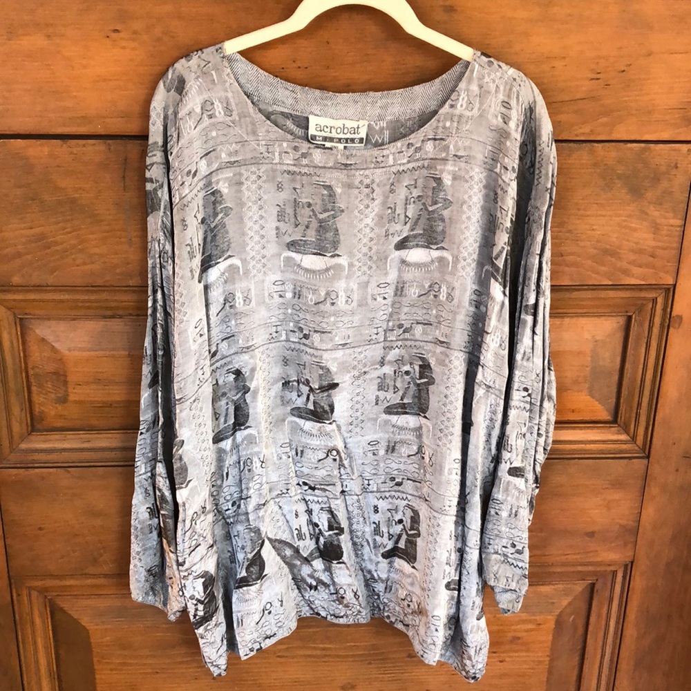 Acrobat Egyptian Shimmery Silver Top, XL